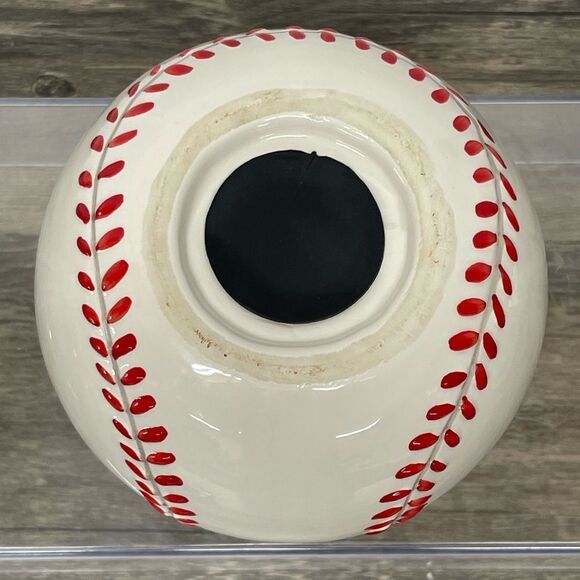 Ceramic Baseball Piggybank White with Red Stitch. - Picture 6 of 8